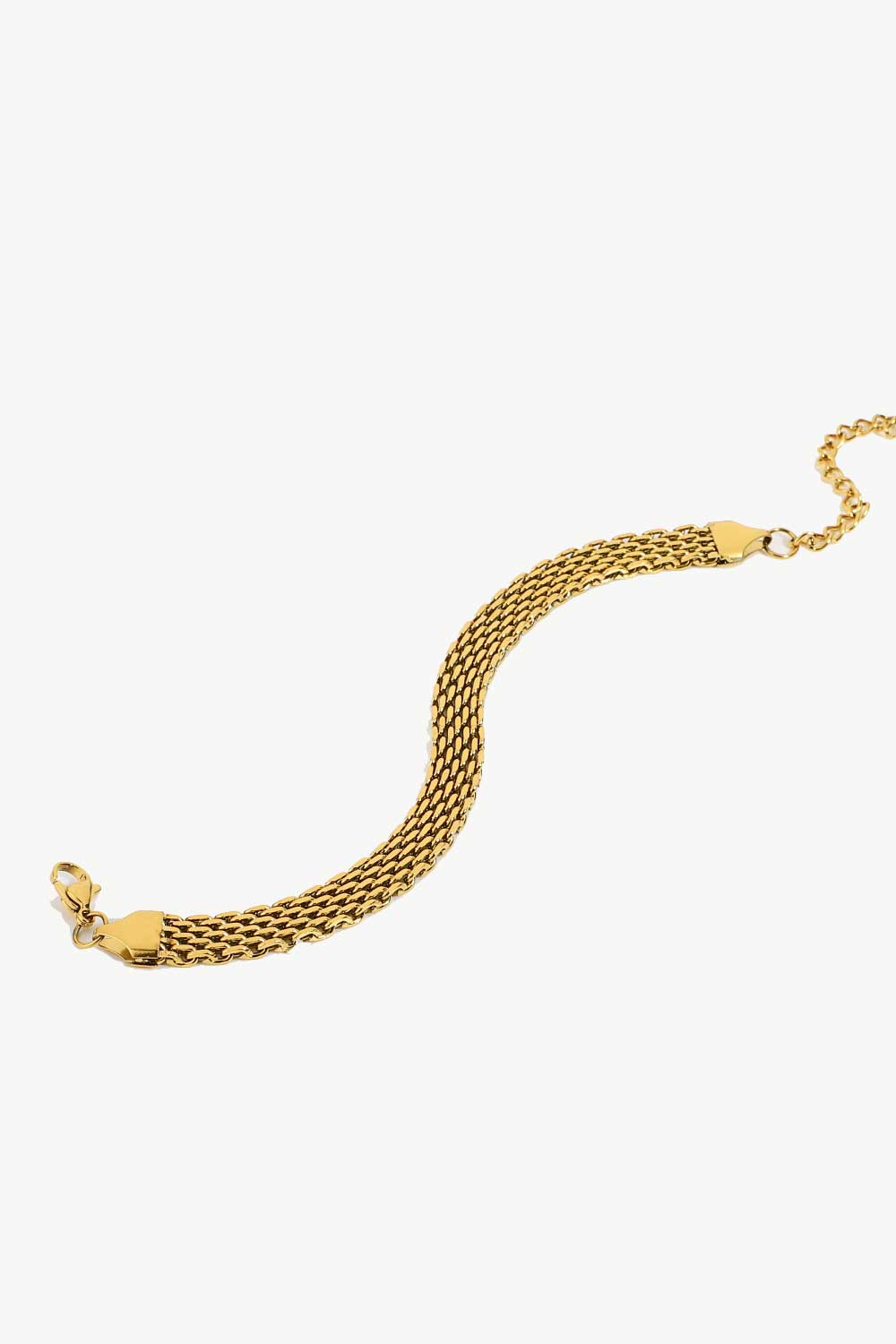 gold wide link bracelet