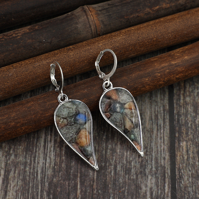 gemstone drop earrings