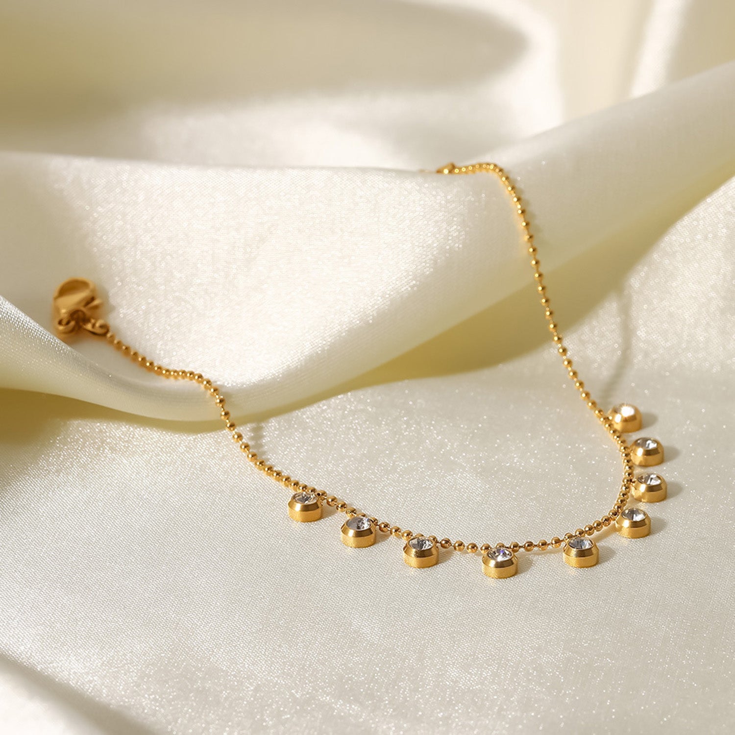 gold zircon pendant chain