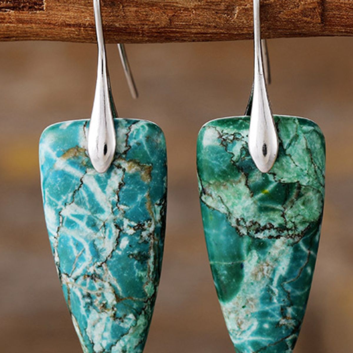 geometric stone earrings
