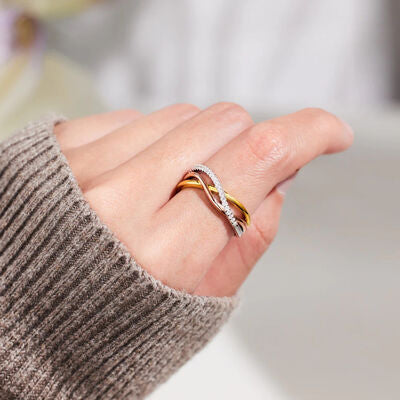 crisscross gold plated ring