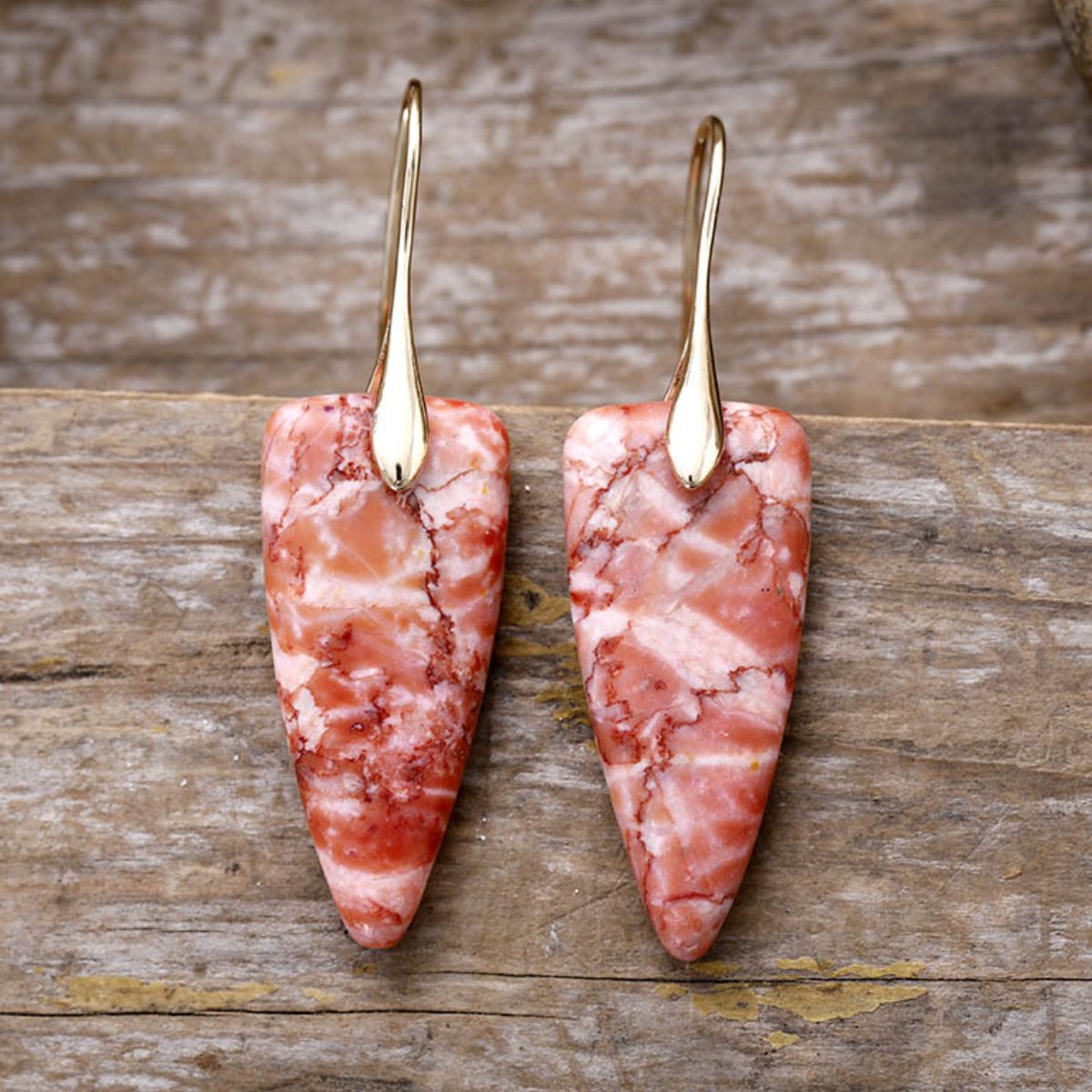 geometric stone earrings