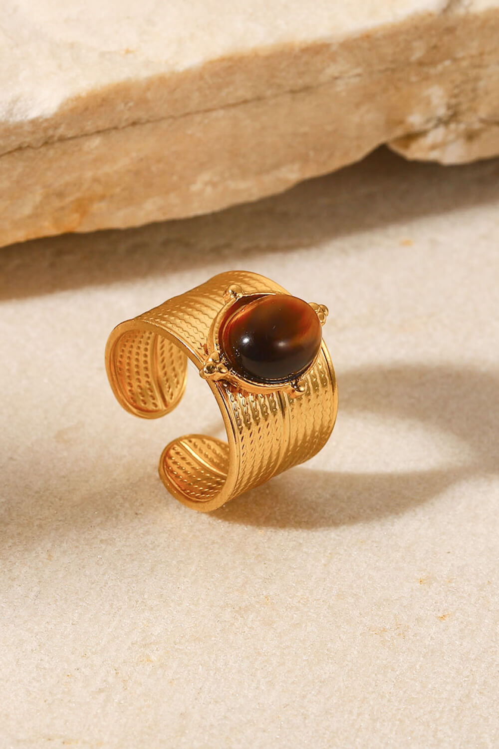 gold wide open ring