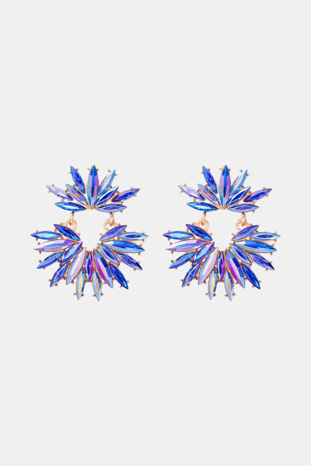 floral glass stone drops