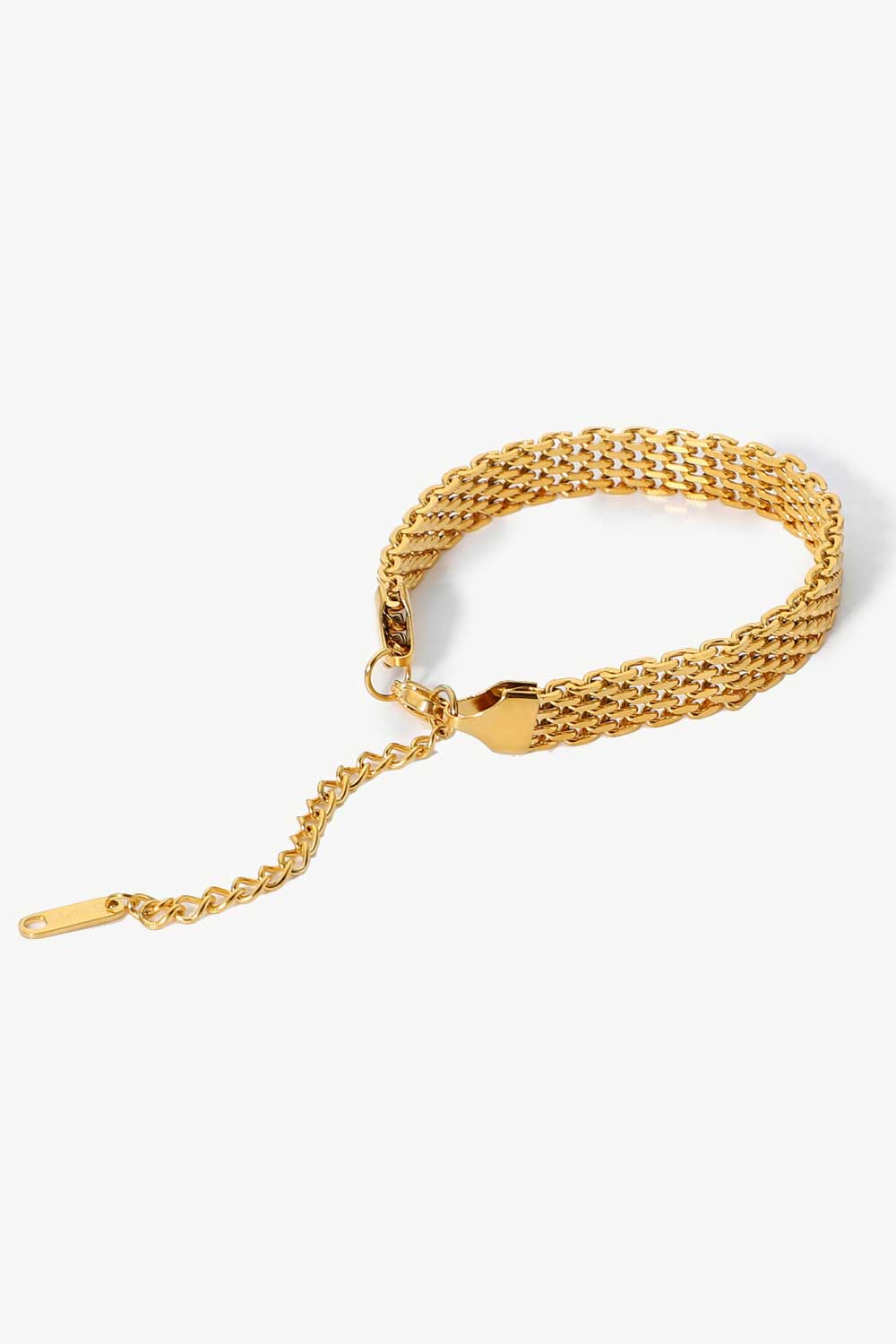 gold wide link bracelet