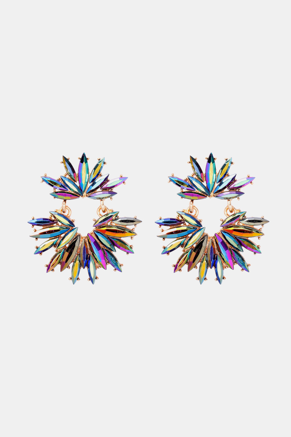 floral glass stone drops