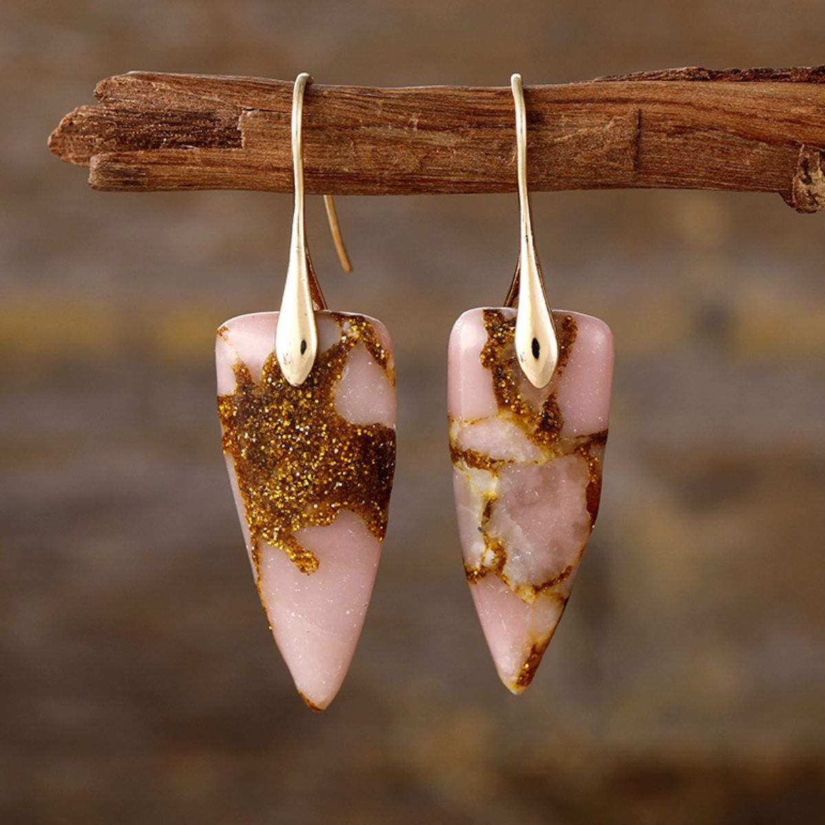 geometric stone earrings