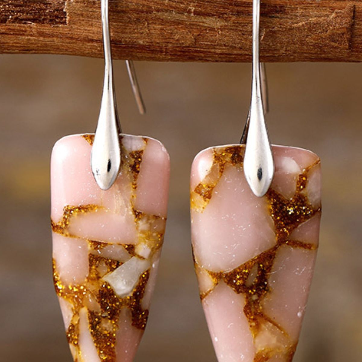 geometric stone earrings