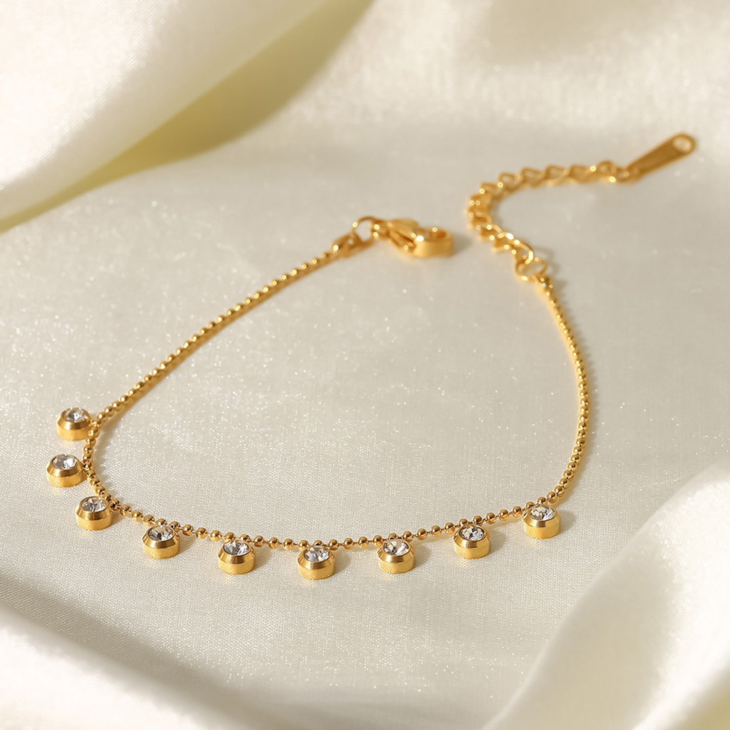 gold zircon pendant chain