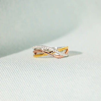 crisscross gold plated ring
