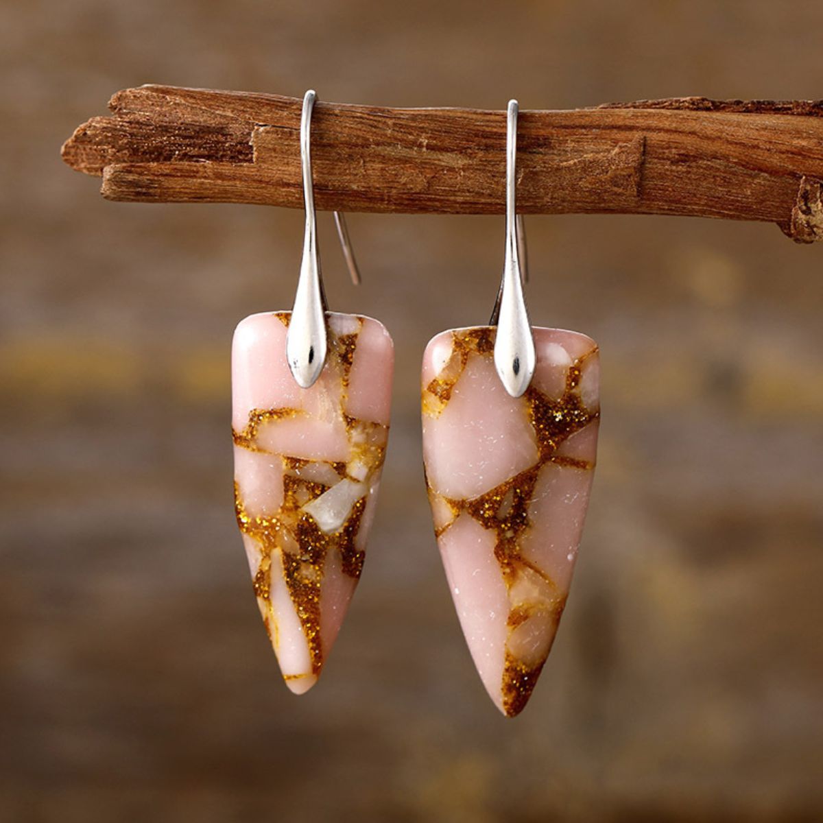 geometric stone earrings