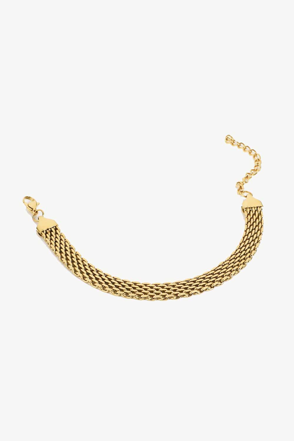 gold wide link bracelet