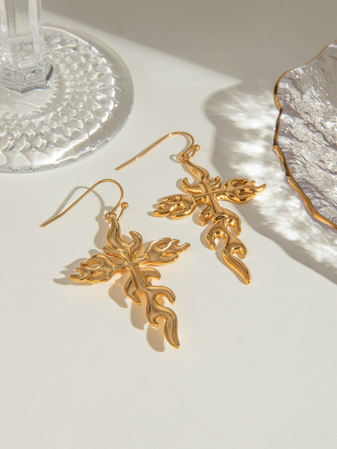 gold plated cross studs