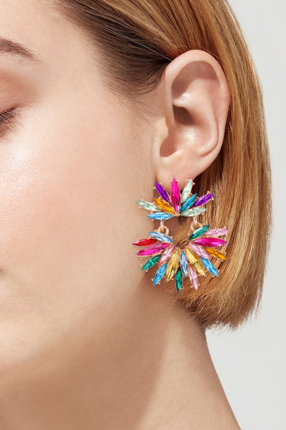 floral glass stone drops