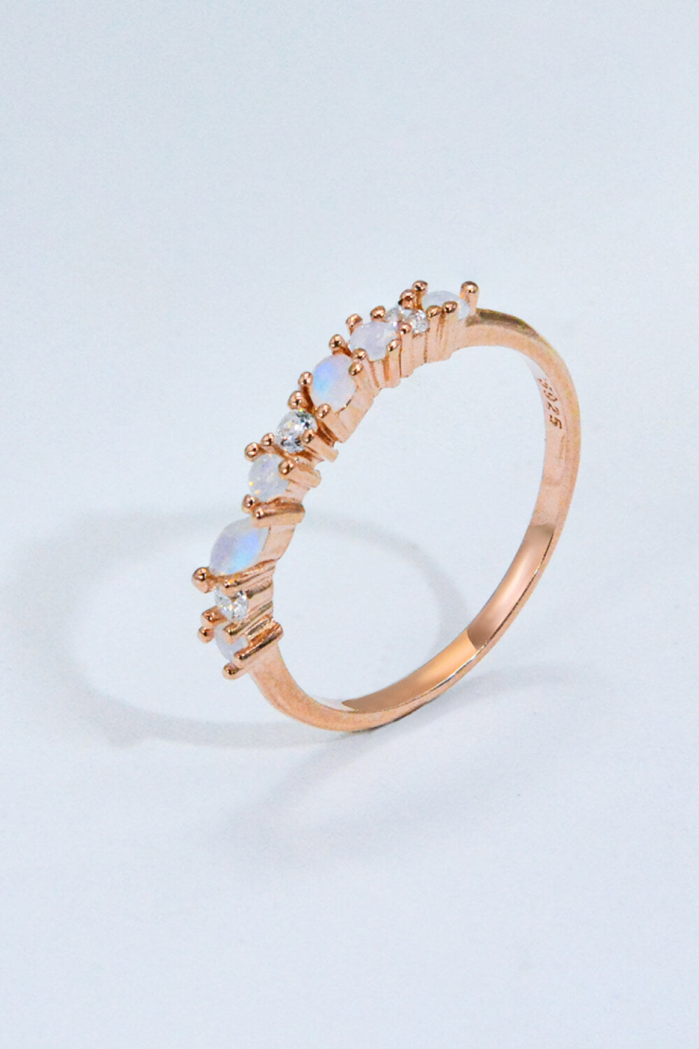 moonstone zircon accent ring