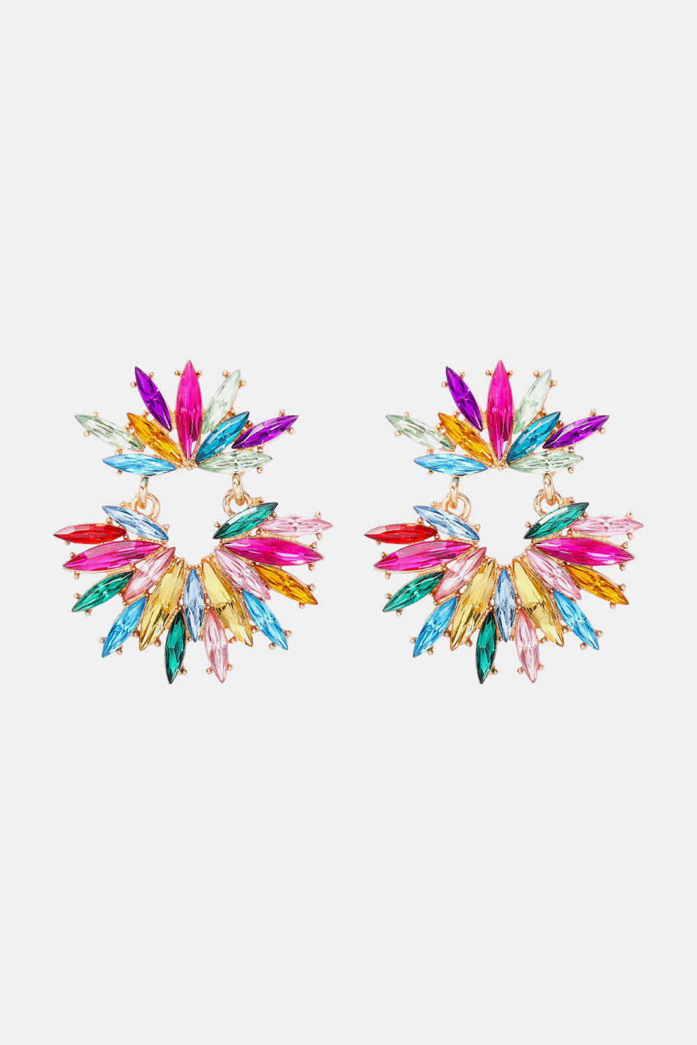 floral glass stone drops