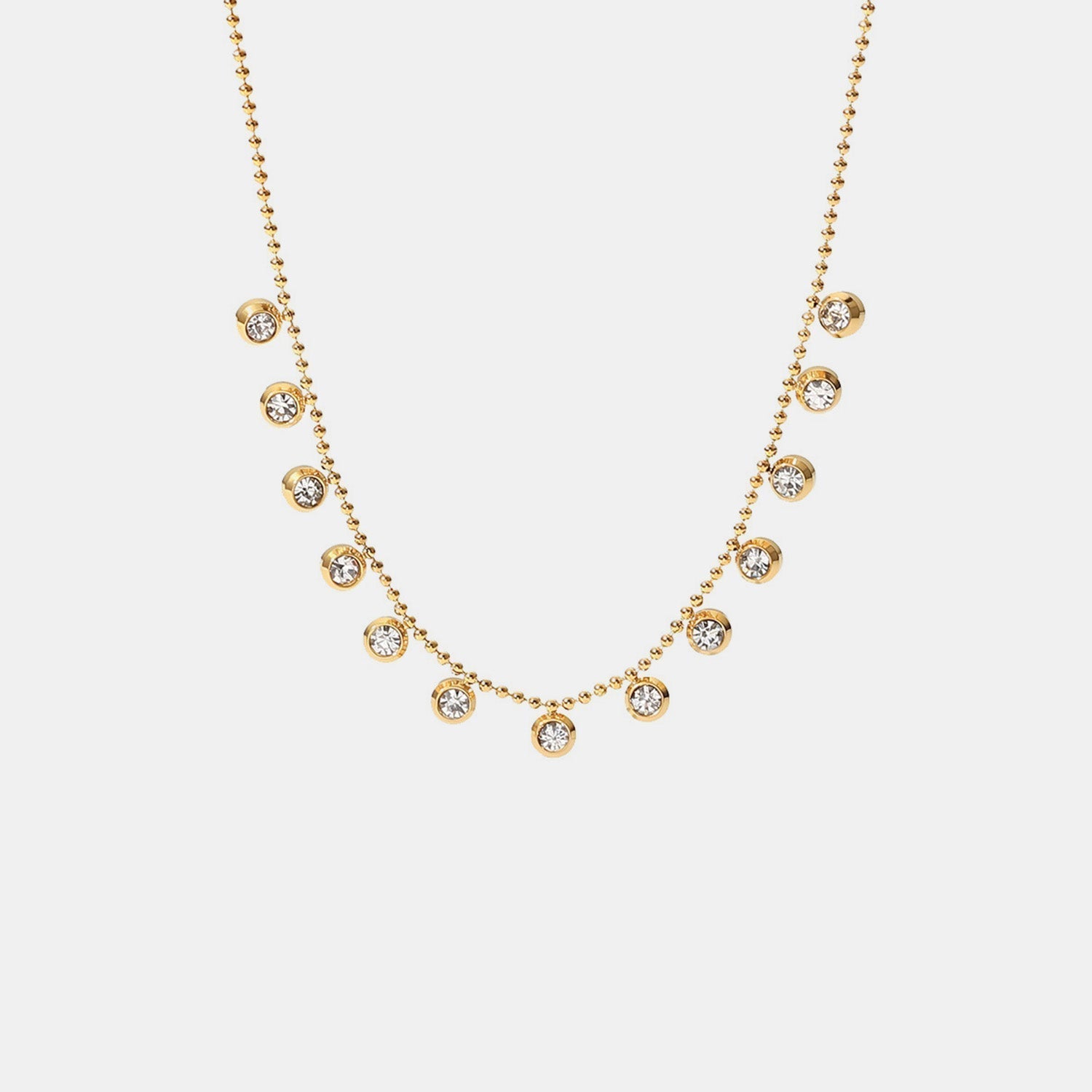 gold zircon pendant chain