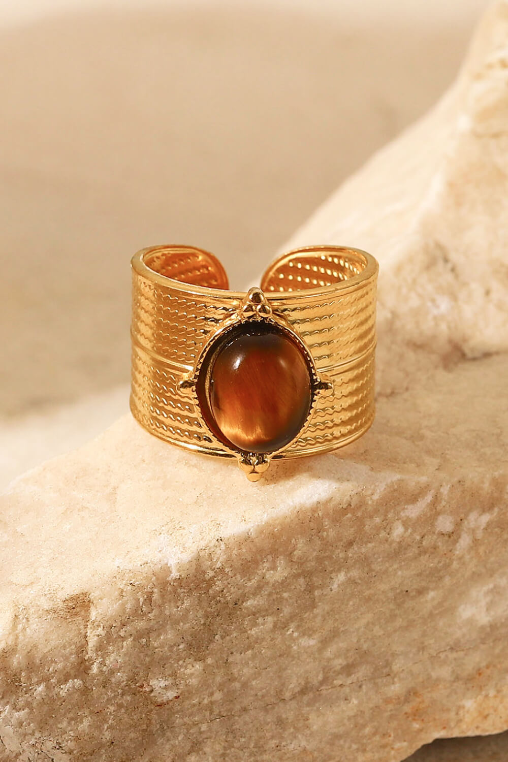 gold wide open ring