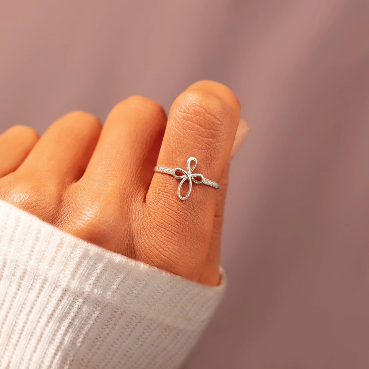 geometric silver ring