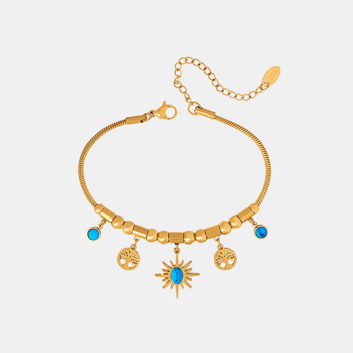 gold charm link bracelet