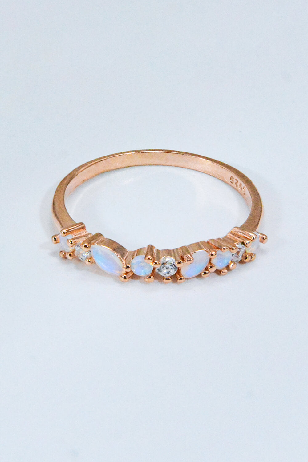 moonstone zircon accent ring