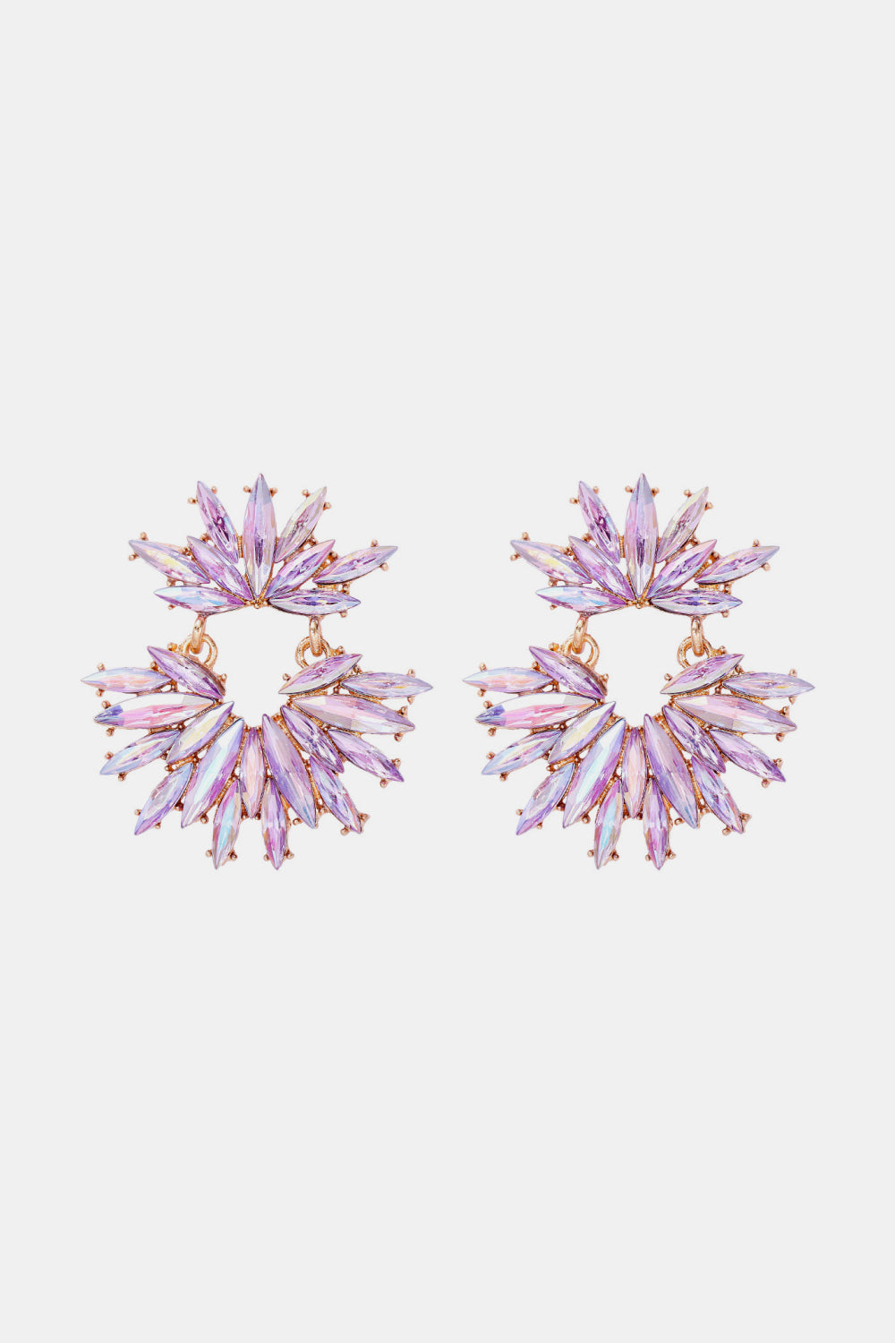floral glass stone drops