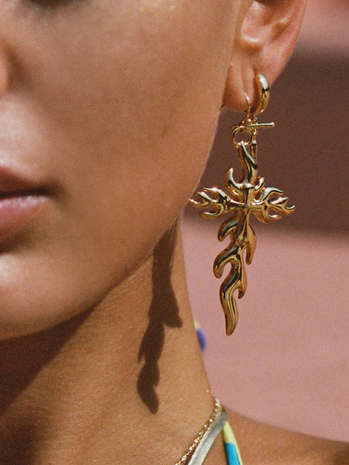 gold plated cross studs