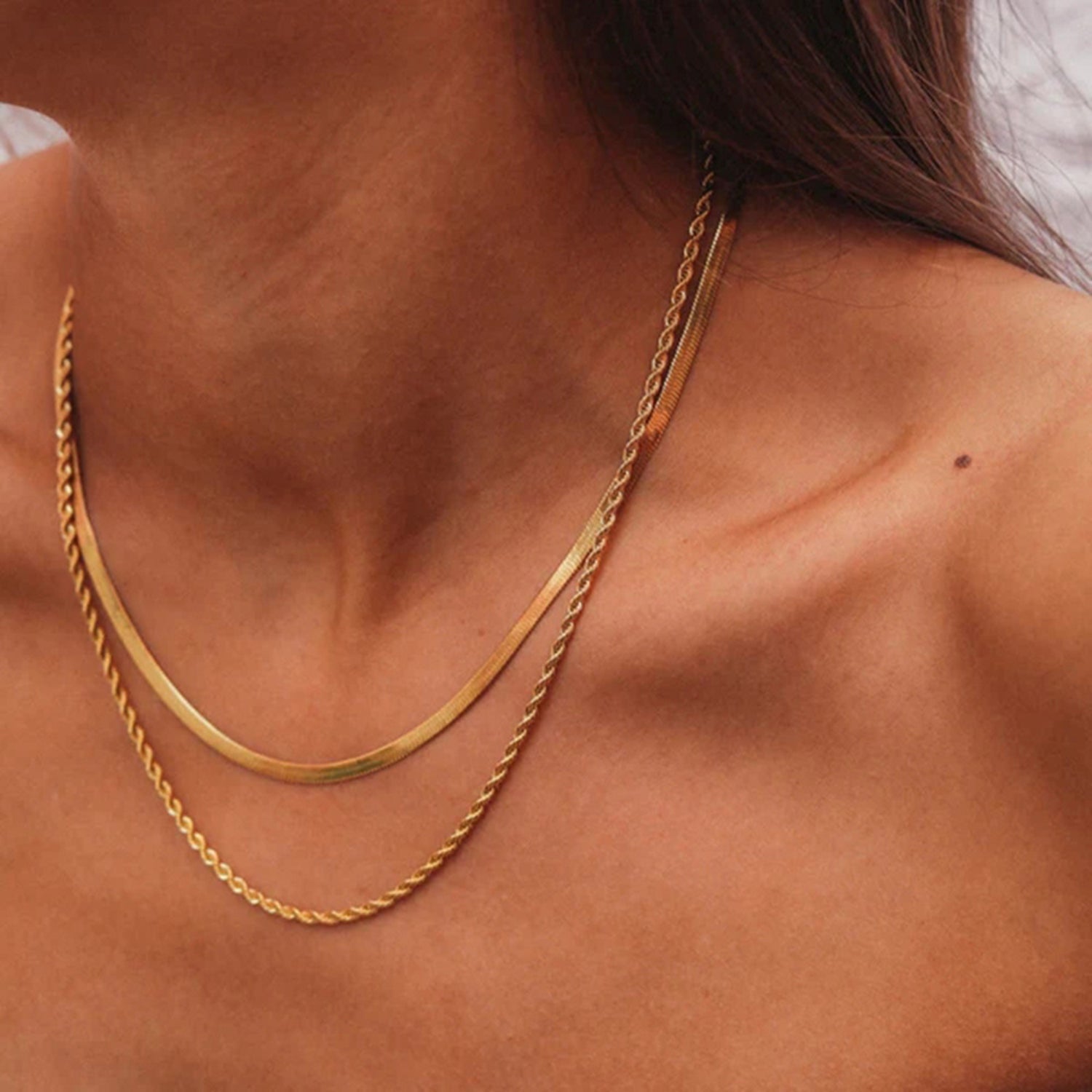 dual layer gold plated chain