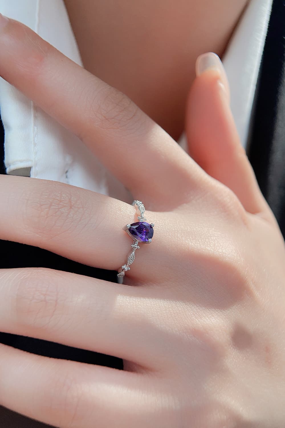amethyst silver circle