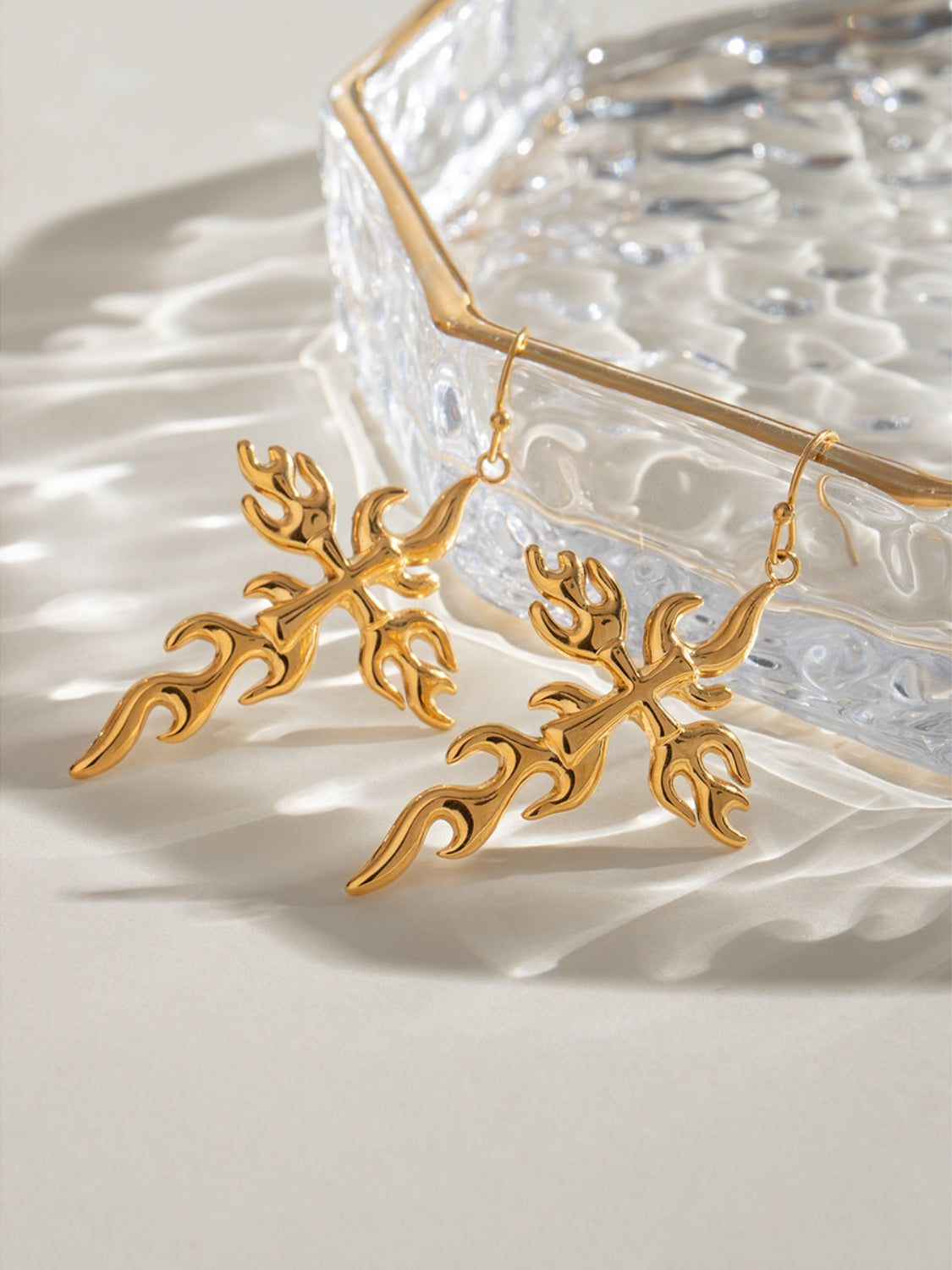 gold plated cross studs