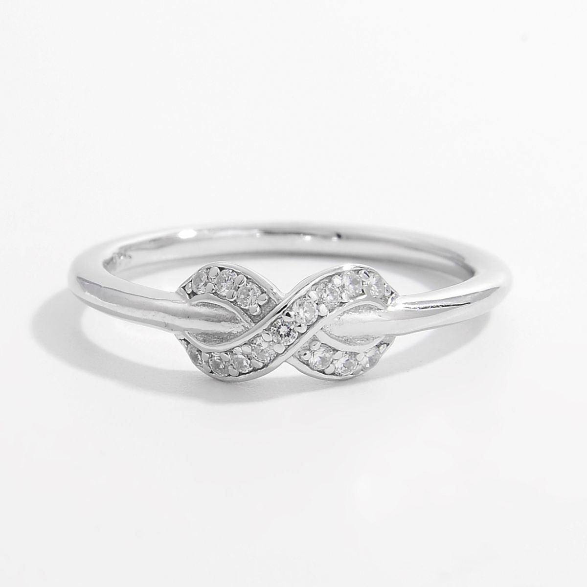 geometric zircon silver ring