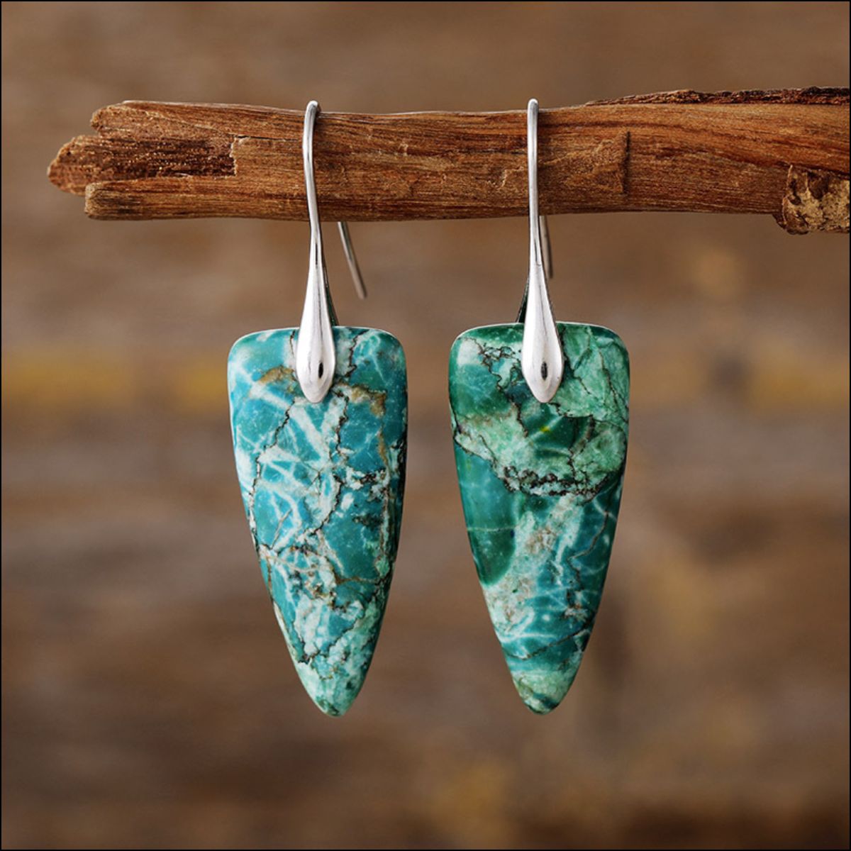 geometric stone earrings