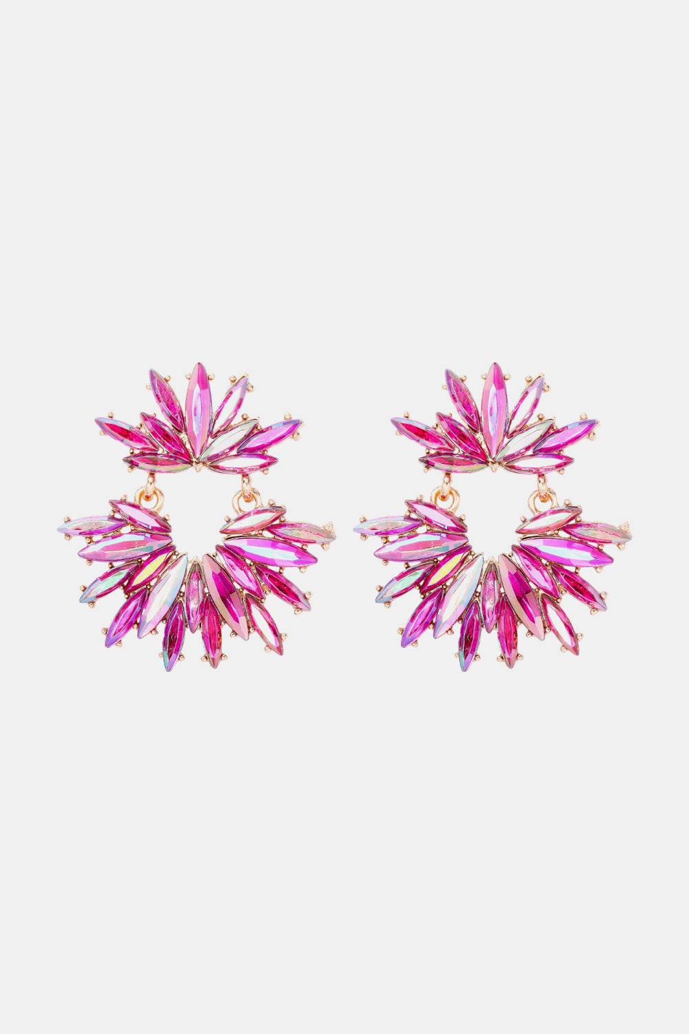 floral glass stone drops