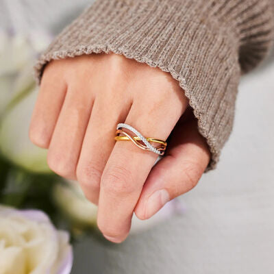 crisscross gold plated ring