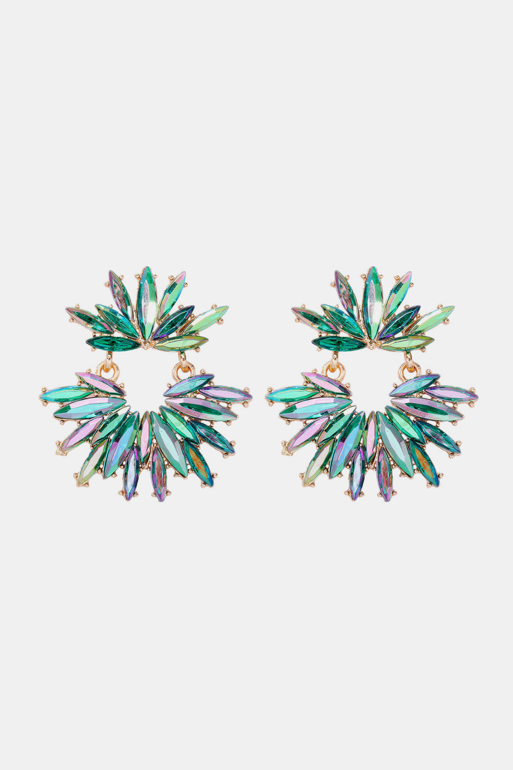 floral glass stone drops
