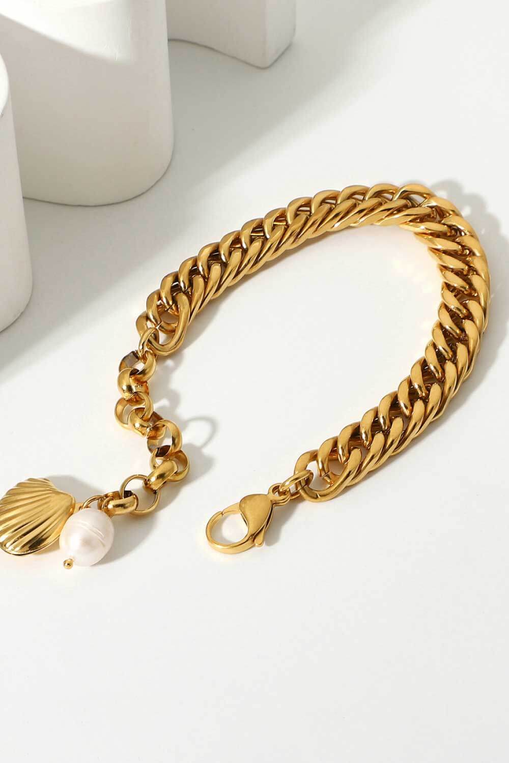 gold curb chain bracelet