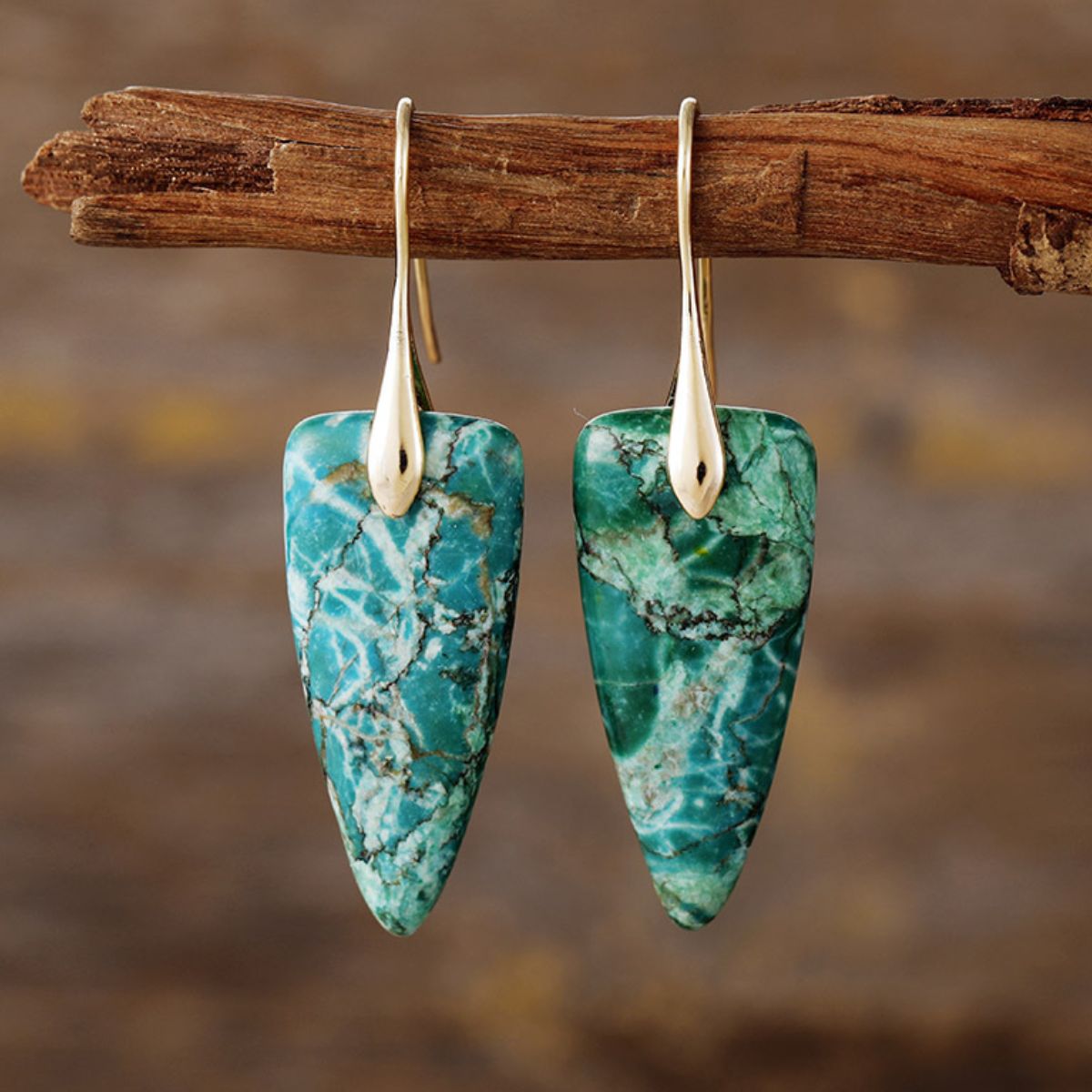 geometric stone earrings
