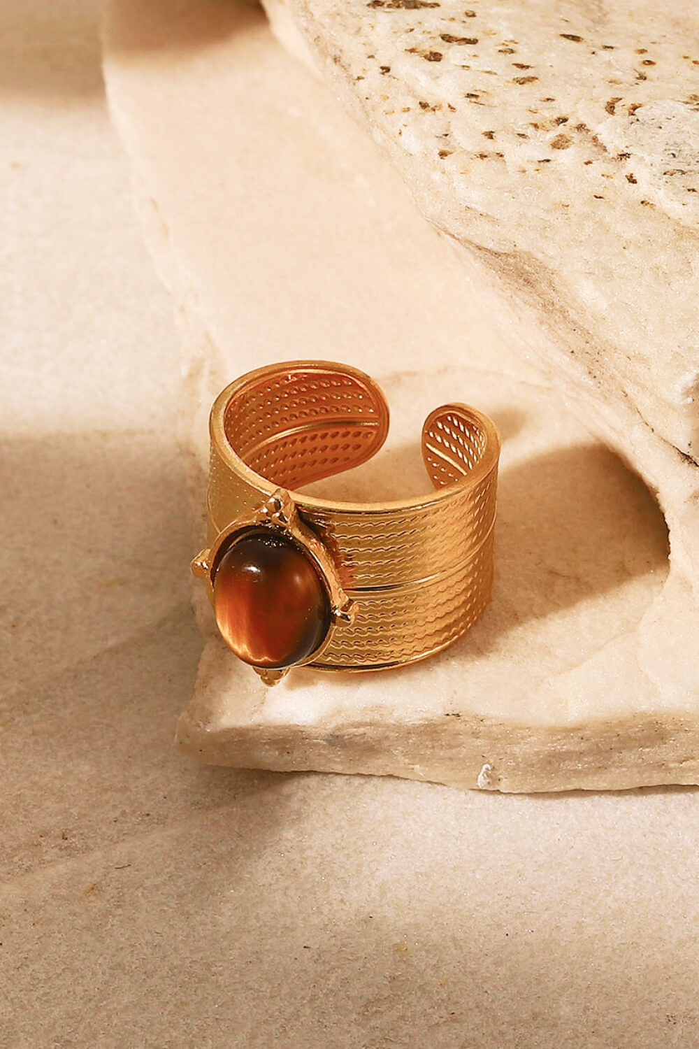 gold wide open ring