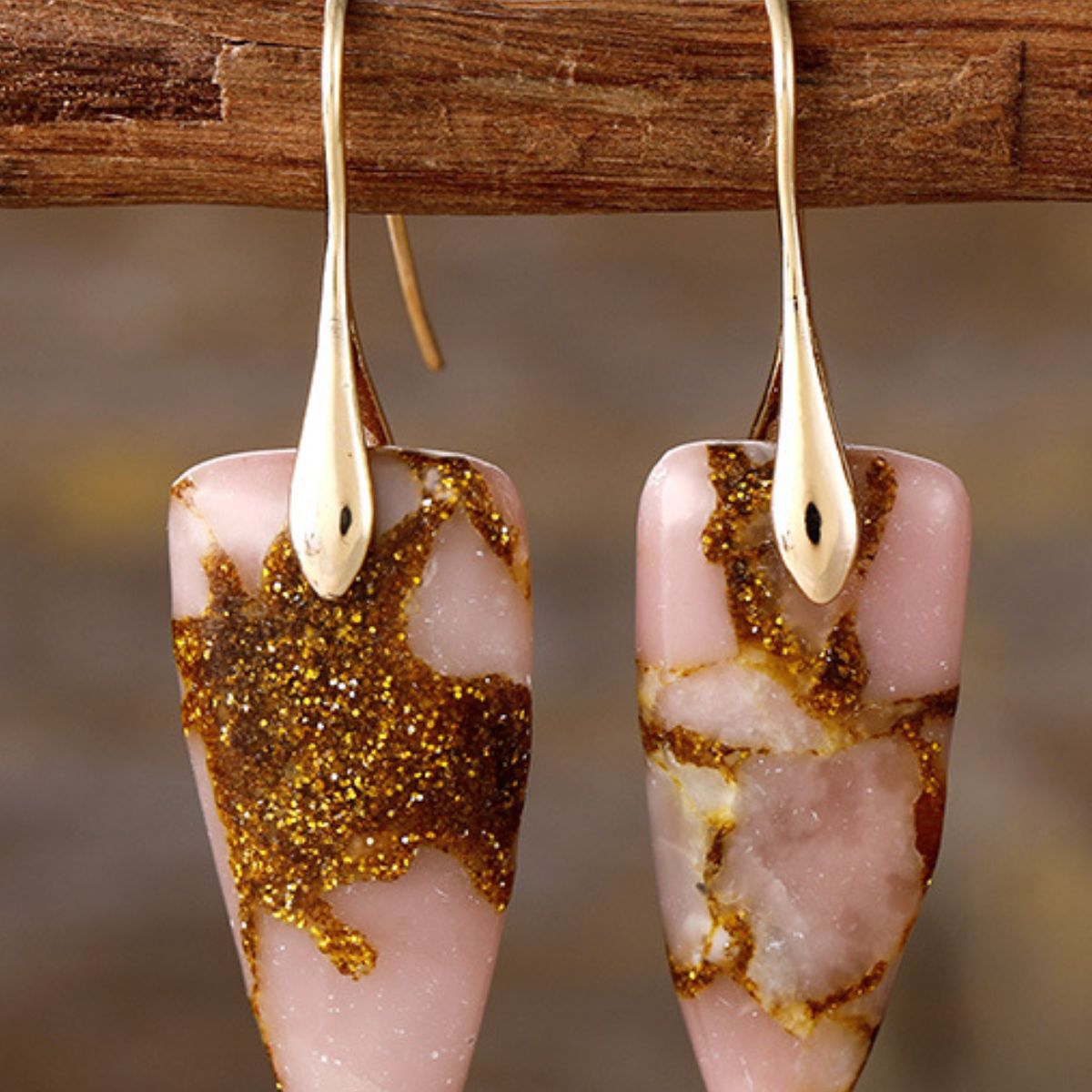 geometric stone earrings