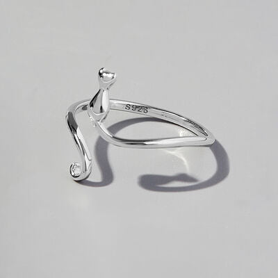 feline silver ring