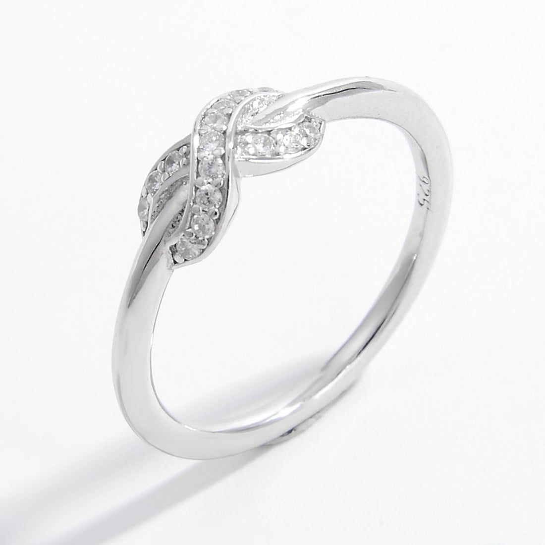 geometric zircon silver ring