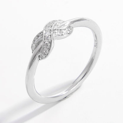 geometric zircon silver ring