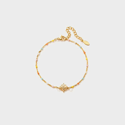 gold lotus beaded bracelet