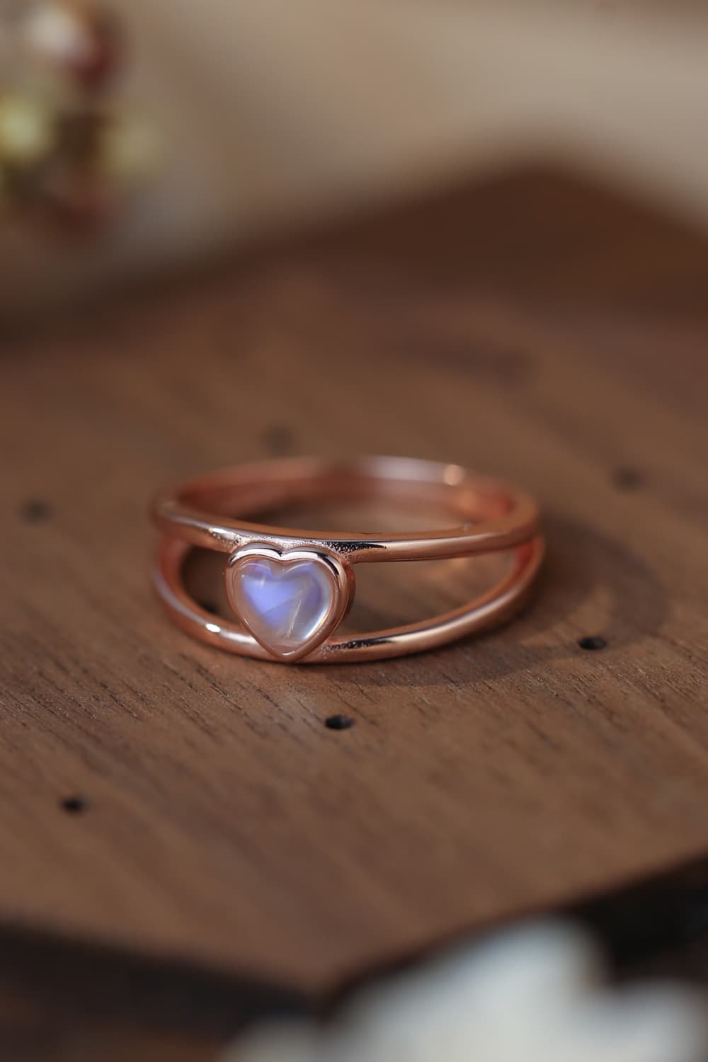 moonstone heart silver ring