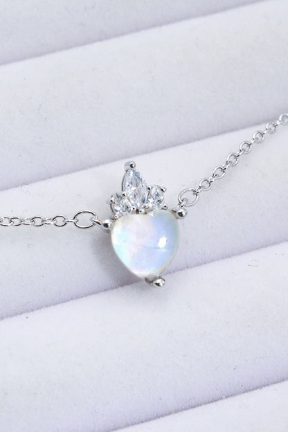 moonstone heart pendant necklace