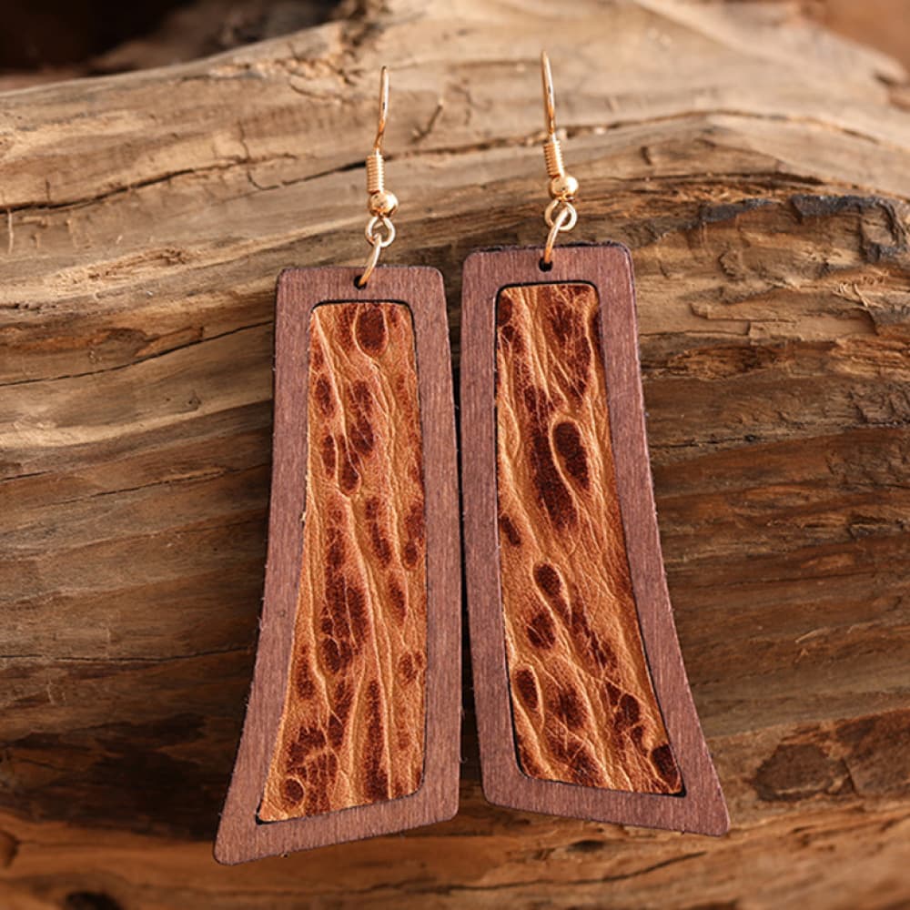 geometric wooden dangles