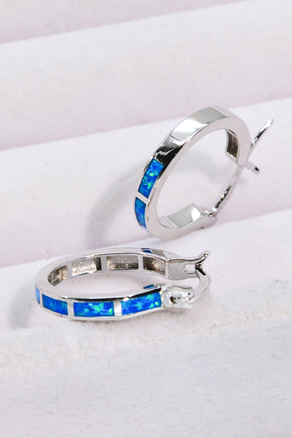 eternal beauty opal platinum earrings
