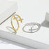 double cross zircon silver ring