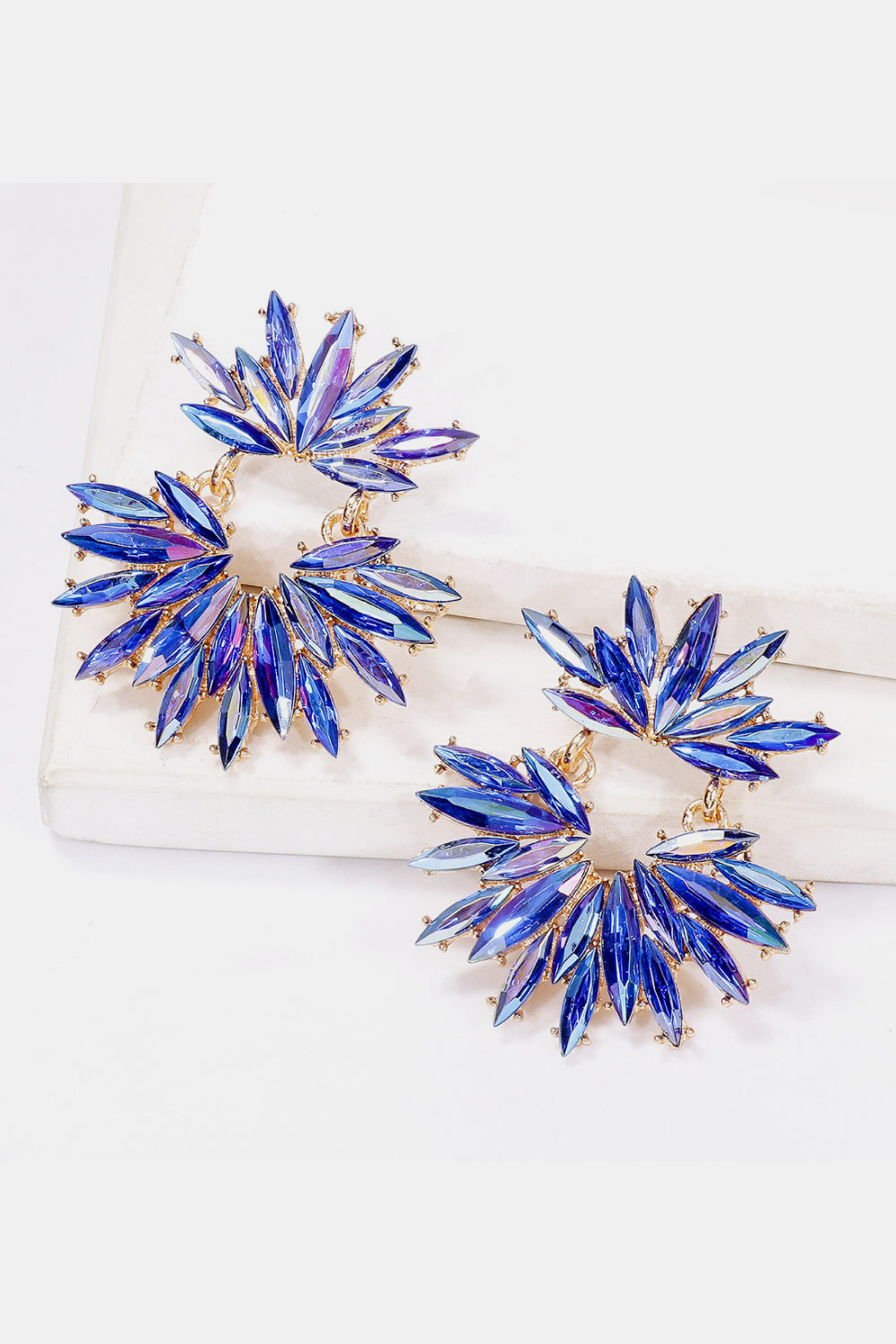 floral glass stone drops