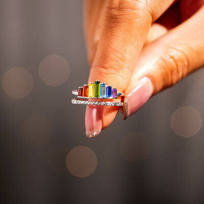 double layer zircon silver circle